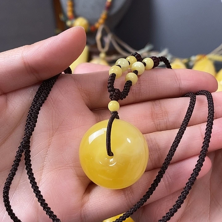 琥珀未镶嵌裸石平安扣