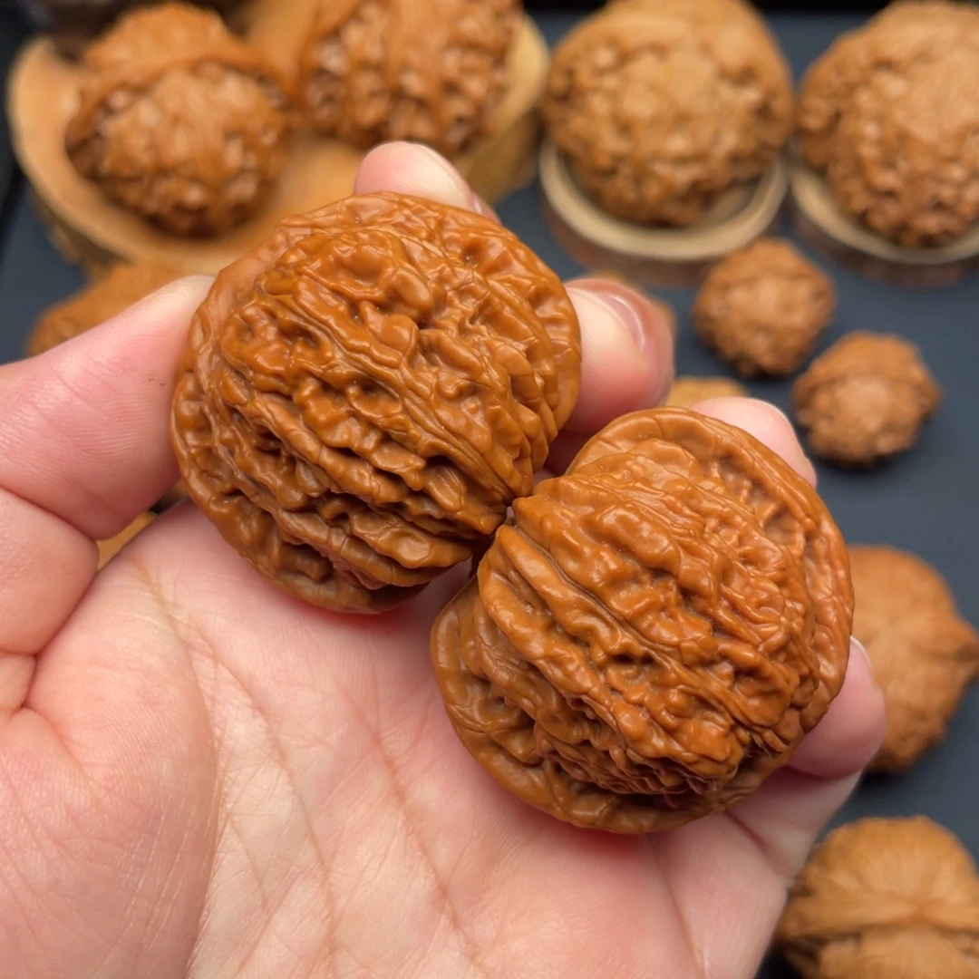 把件文玩核桃全品无修41老树红皮四座楼