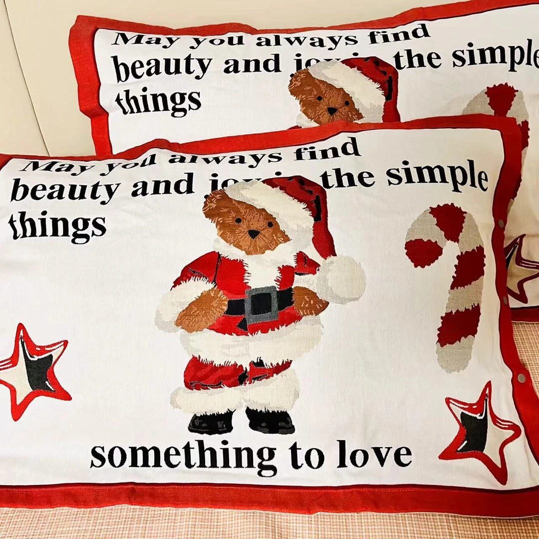 【礼物熊】枕套高端舒适亲肤加厚全棉枕套52*78cm一对装