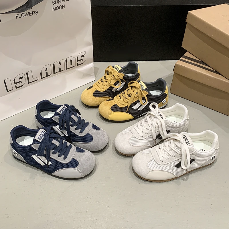 复古平底德训鞋女2025秋季新款休闲透气阿甘鞋百搭休闲单鞋女鞋