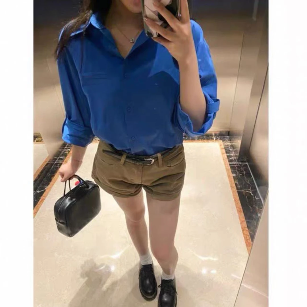 徐秋阳  咖啡糖 百搭时尚休闲设计感显瘦显腿长短裤N103