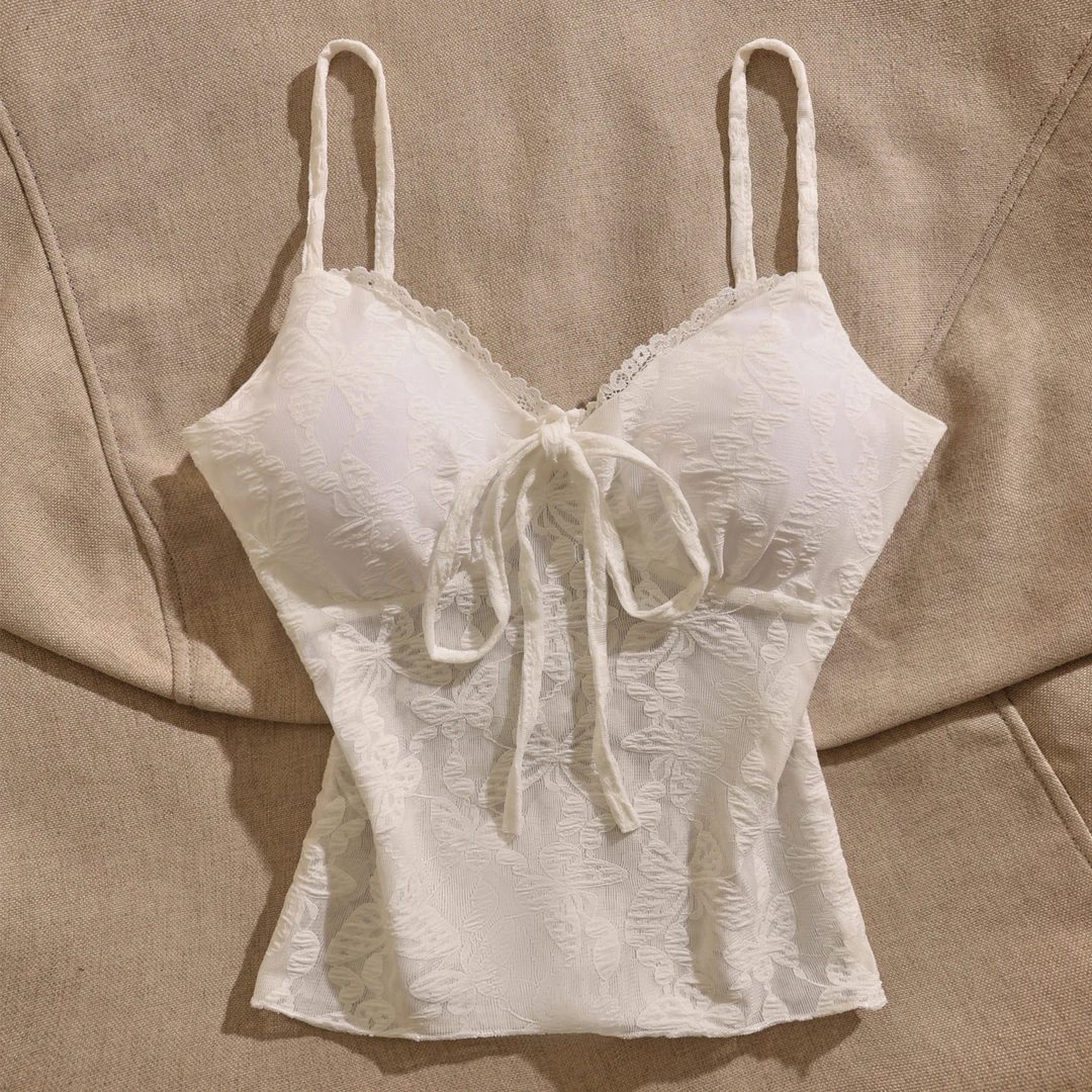 夏季新款女装时尚性感蕾丝吊带背心女修身显瘦内搭打底上衣设计感