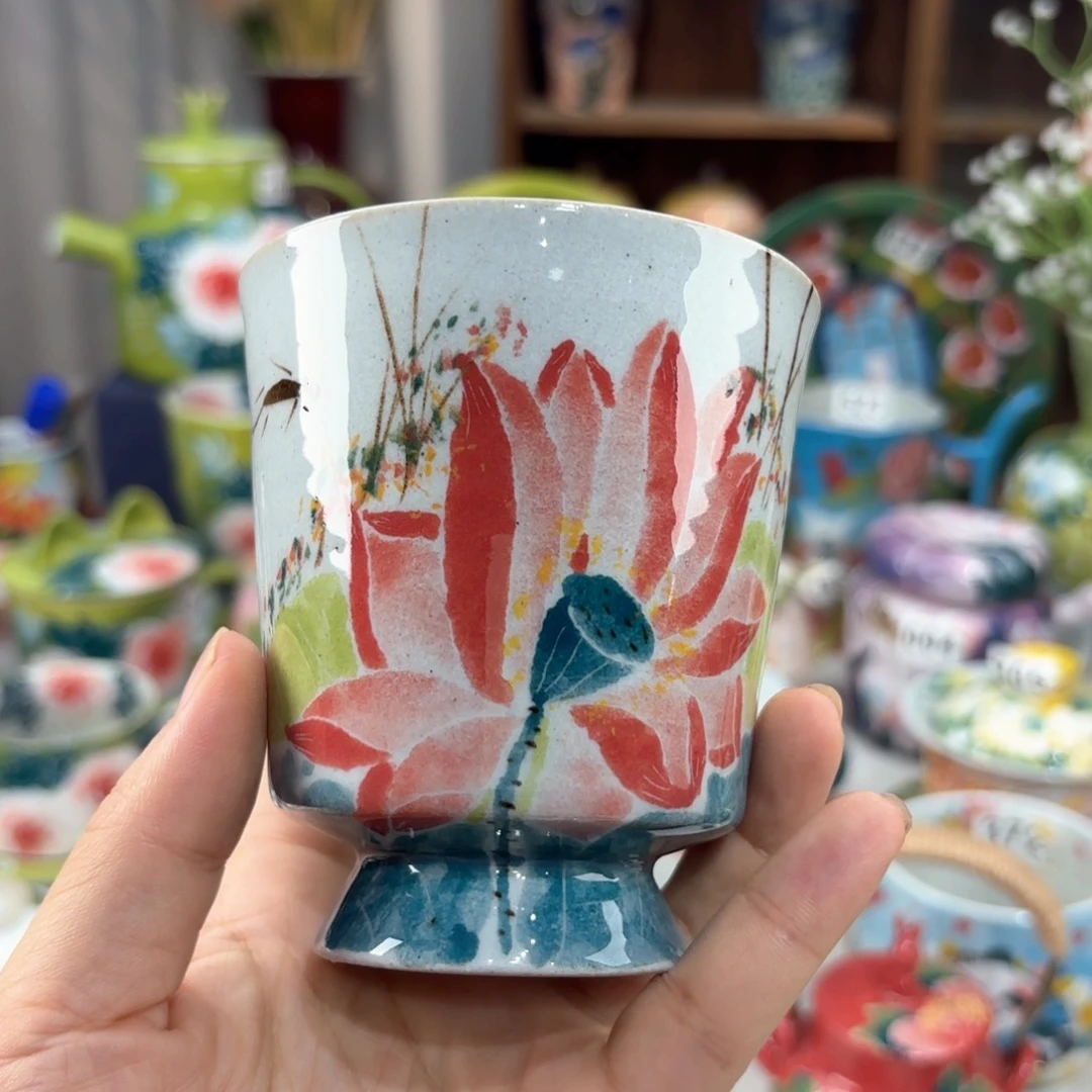 景德镇手绘高温釉下彩陶瓷茶具