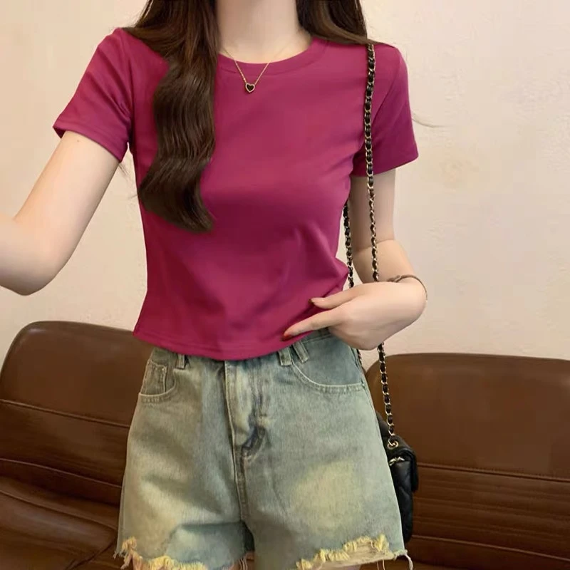 短款打底百搭上衣洋气衣服女装网红洋气炸街2025打底衫T恤内搭