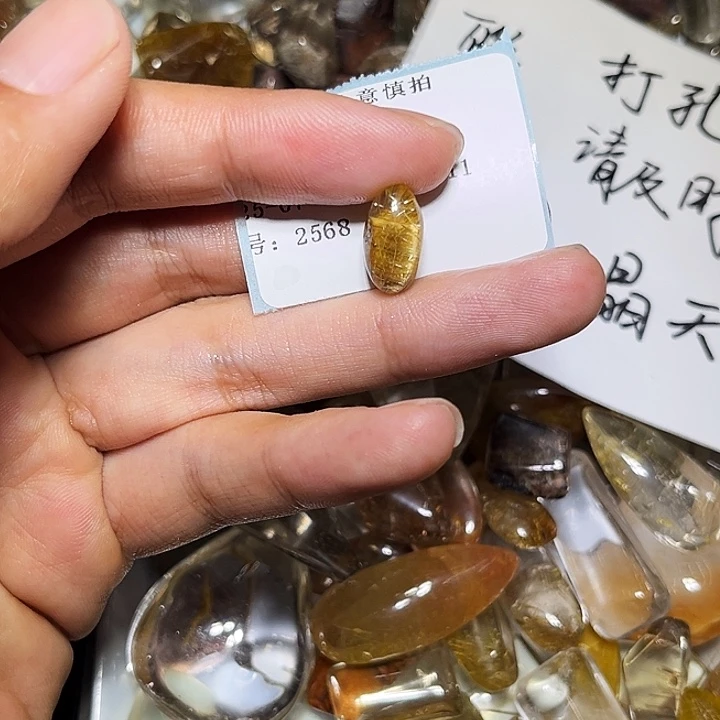 '***ฅ烟晶戒指银S925镶嵌