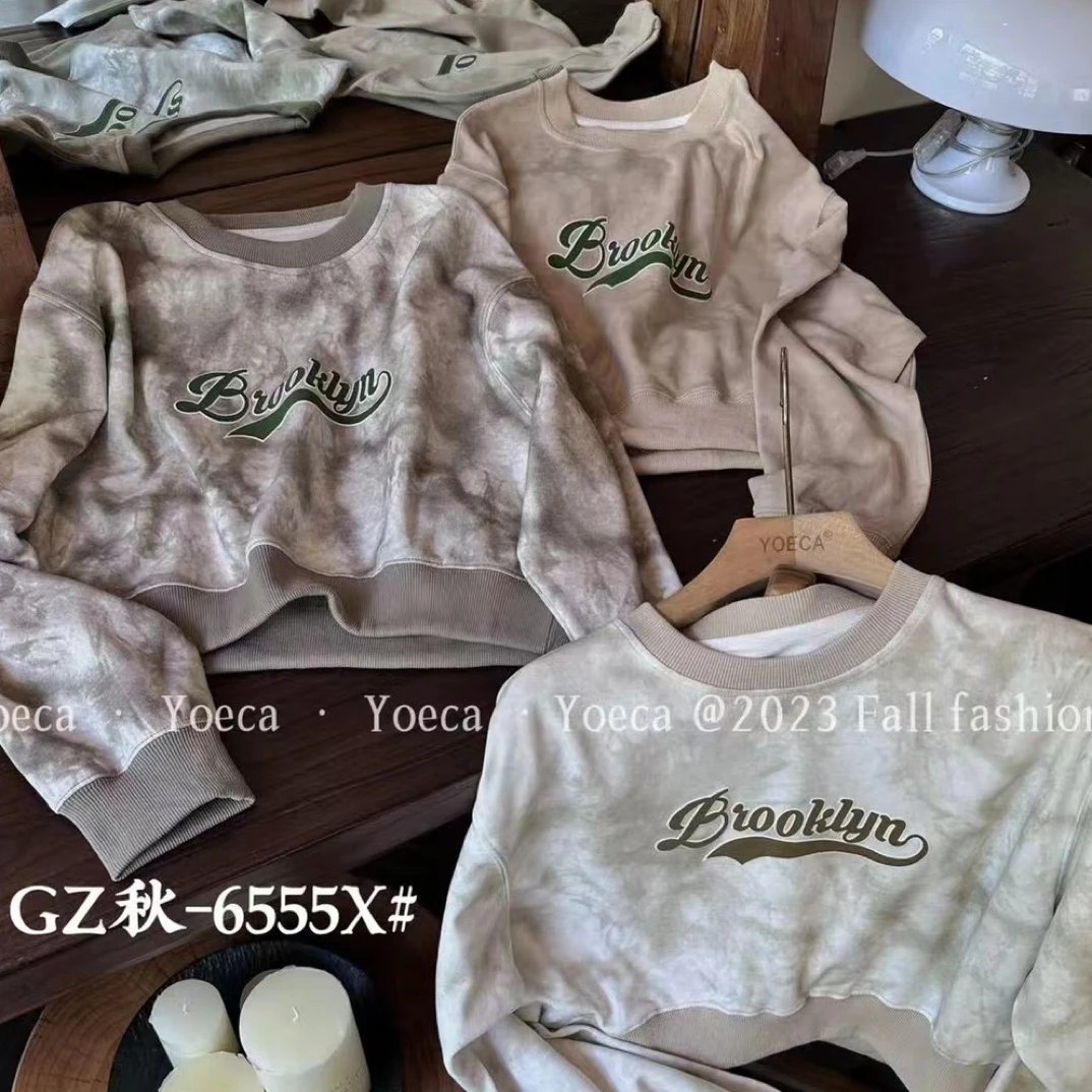 6555圆领卫衣长袖休闲百搭简约宽松