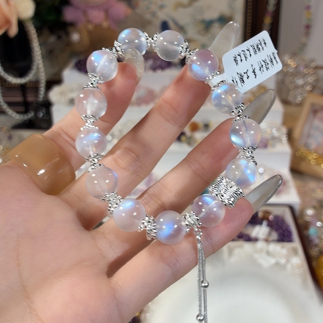 手链水晶未镶嵌高品蓝月光设计款10+