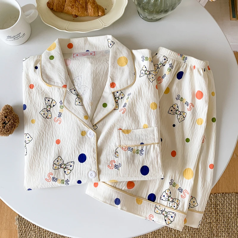 （001-019）甜美公主风睡衣卡通家居服套装薄款夏天