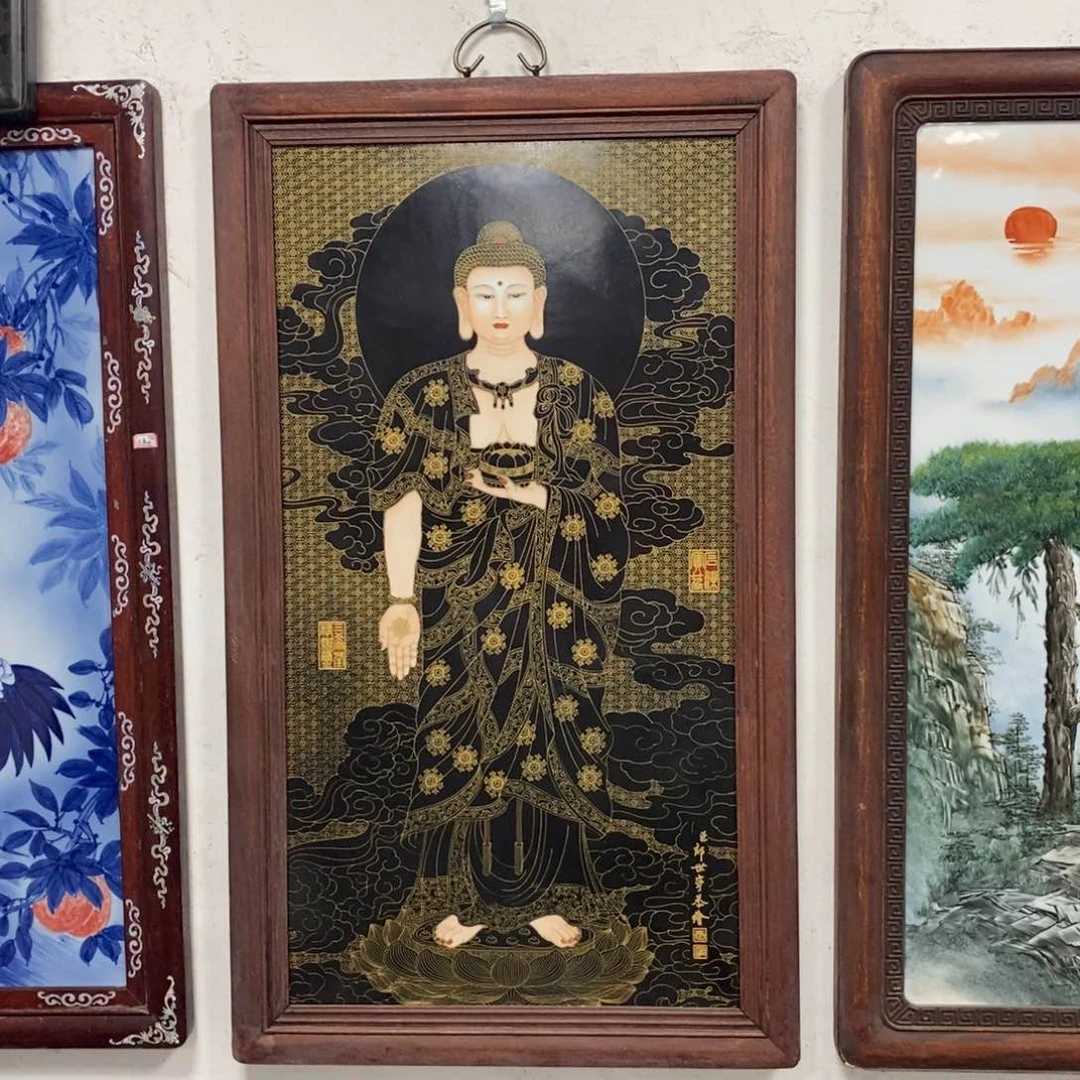 瓷片90*52 景德镇瓷板画柴窑烧制