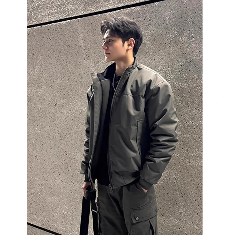 美式飞行夹克外套男款春秋季cleanfit立领教练工装廓形短款棒球服