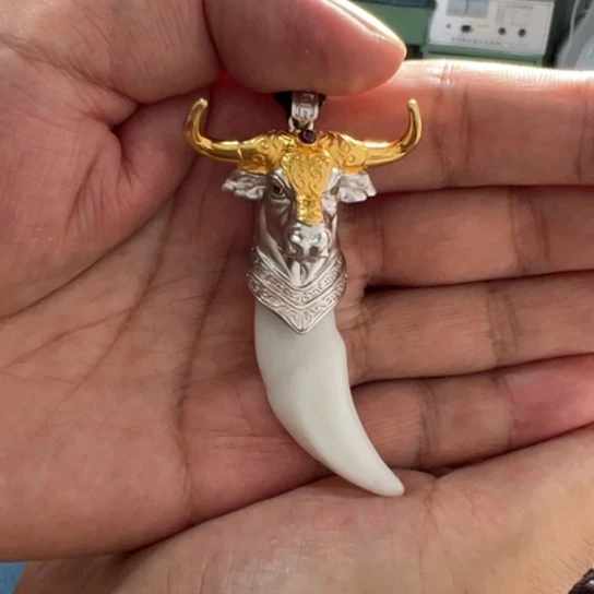 和田玉银S925镀金镶嵌颈饰面****！