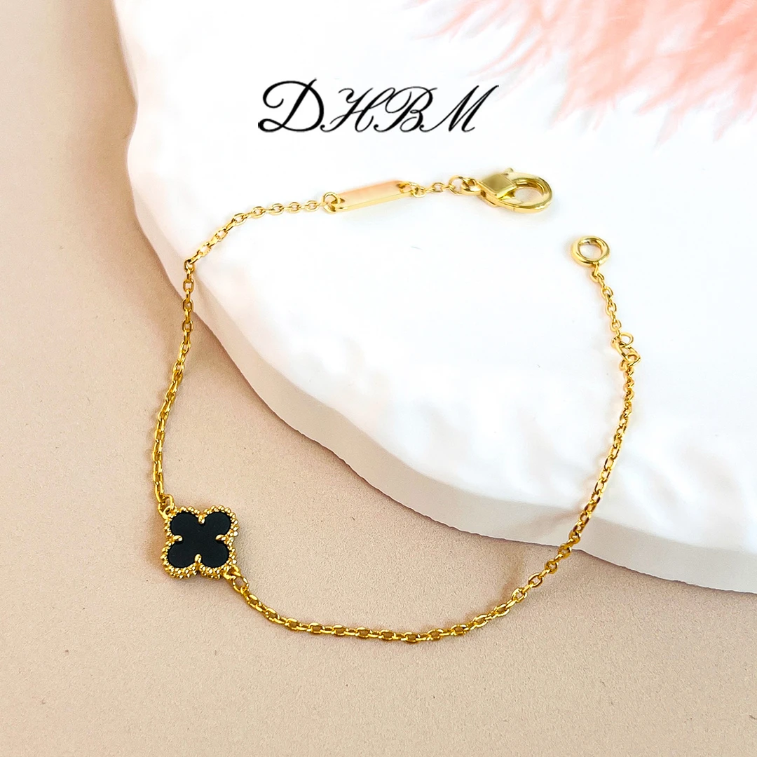 V金  【DHBM手链】CNC精工mini四叶花幸运手链 VC009Y-010Y