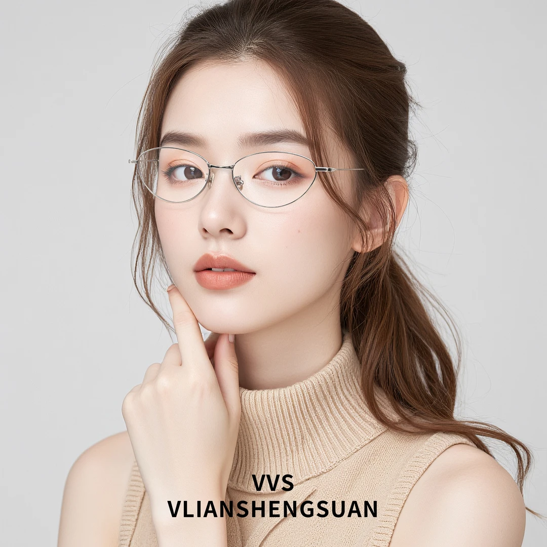 VVS眼镜镜框防蓝光超轻钛复古猫眼设计可配镜欧美风时尚潮流1104