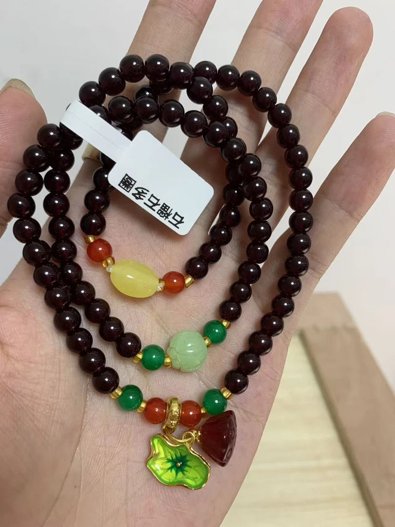 石黄绿多圈手串无礼盒