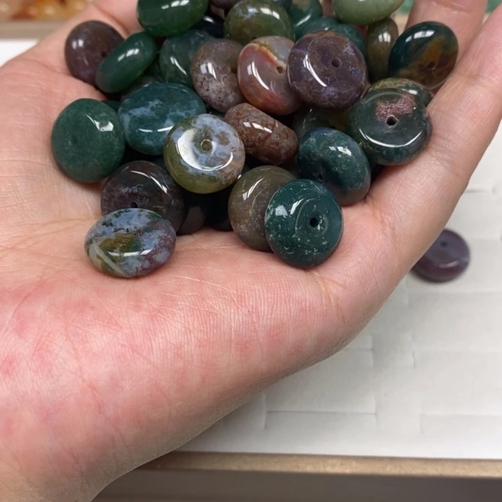 玛瑙/玉髓未镶嵌颈饰15个水草玛瑙平安扣