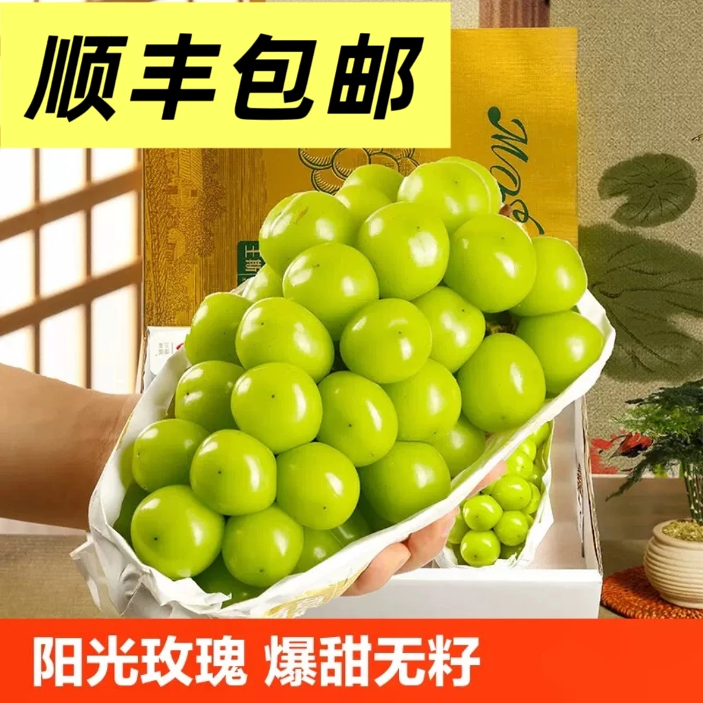 【顺丰包邮】湘东做东精品阳光玫瑰葡萄现采现发应季水果脆甜无酸
