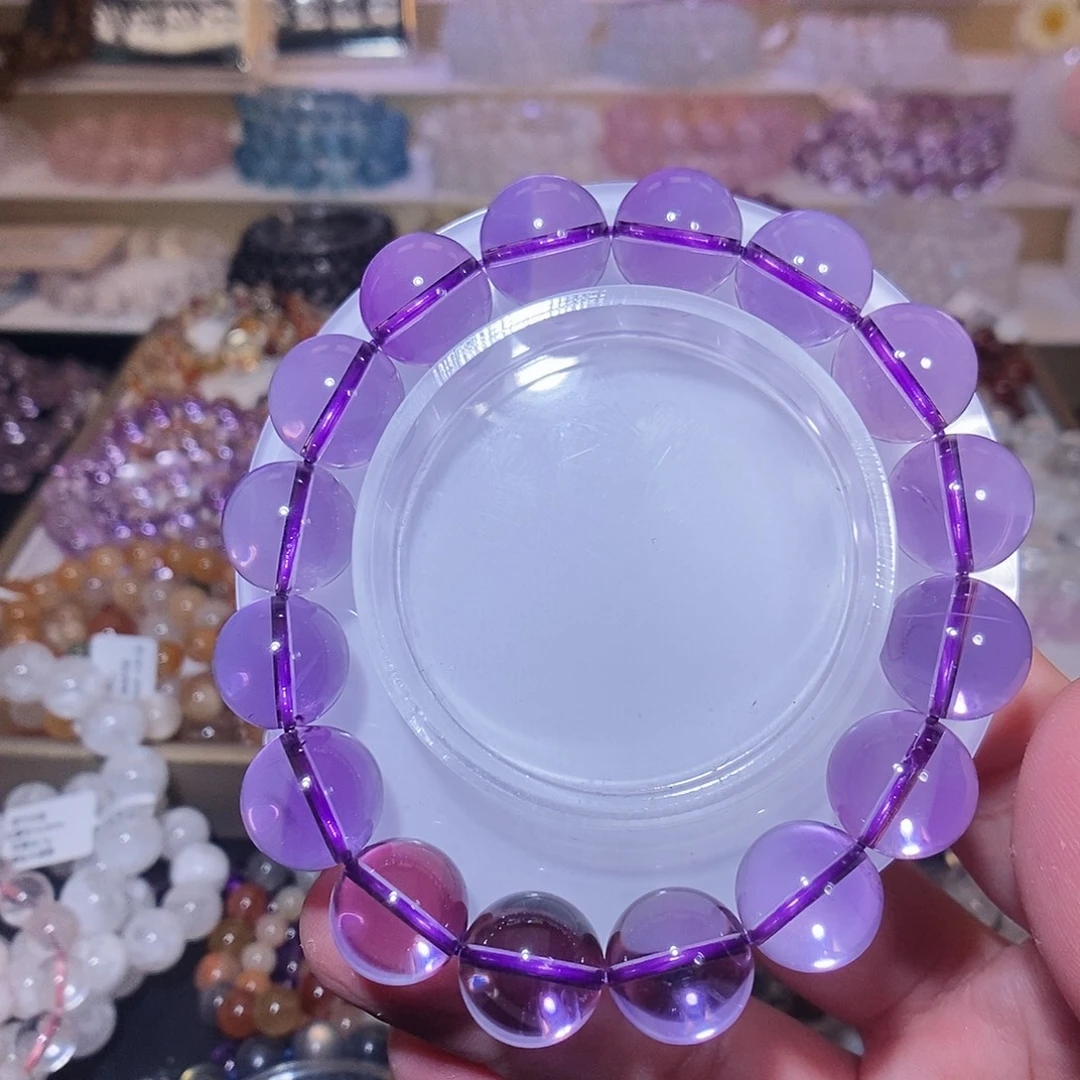 手链水晶未镶嵌巴西紫水晶13mm