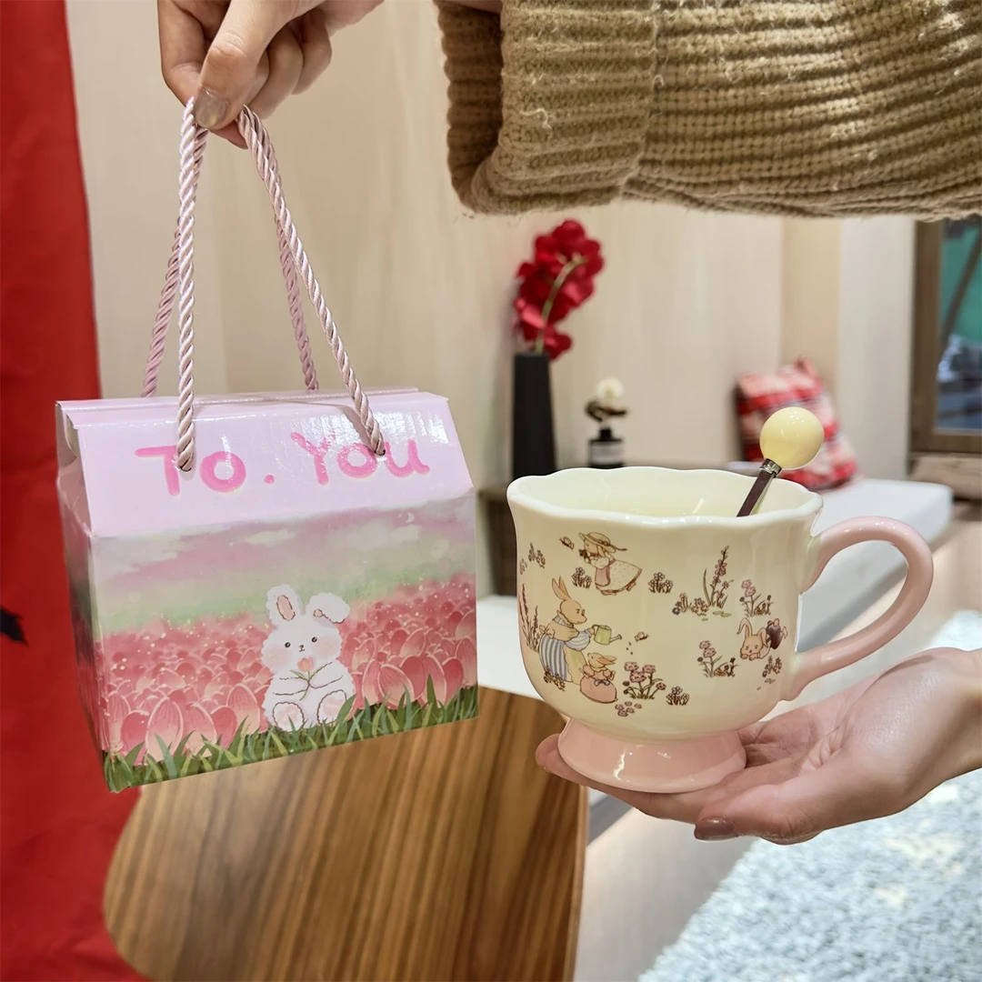 高颜值ins咖啡杯生日礼物少女心文艺陶瓷杯子送女朋友有意义礼品