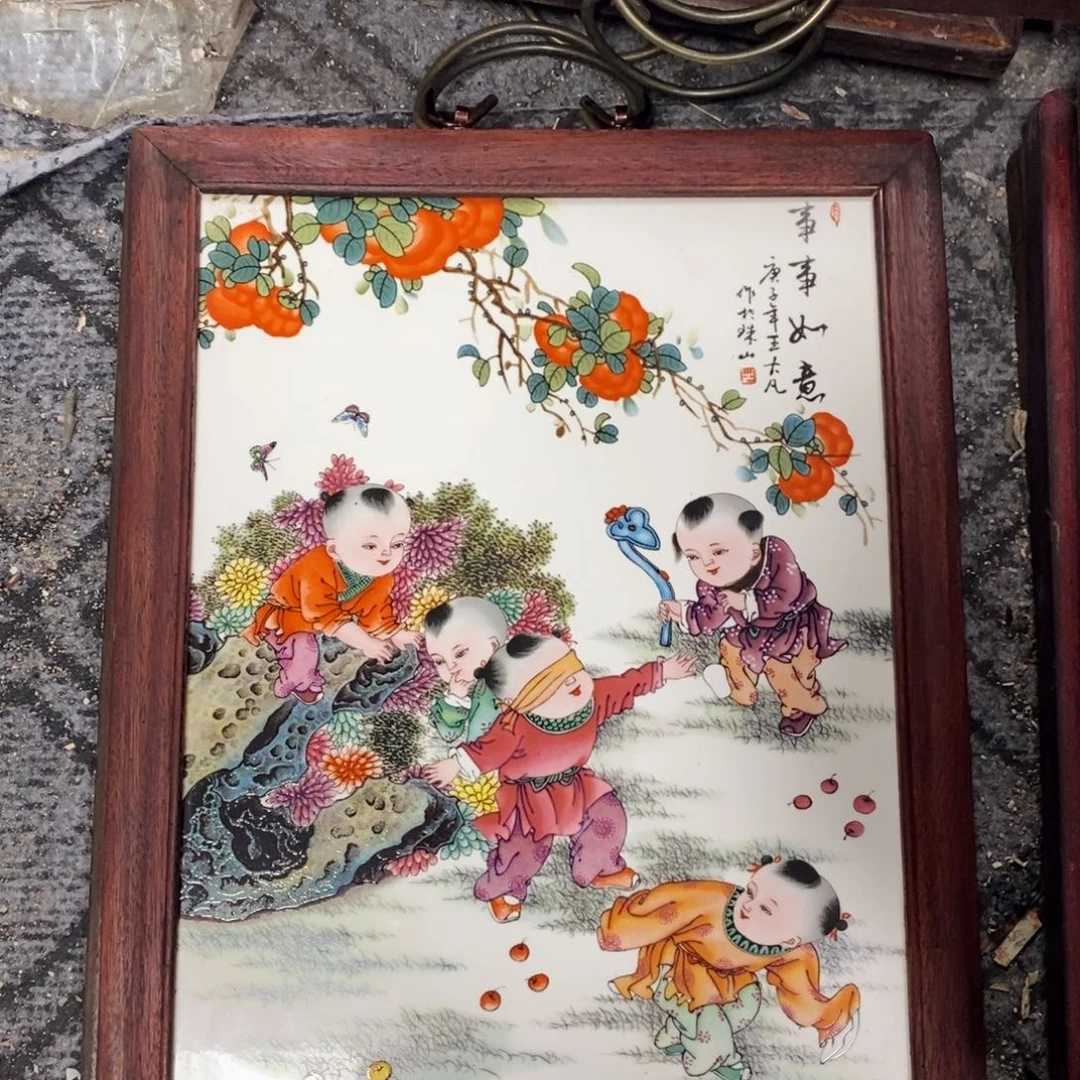 瓷片37*28*1景德镇瓷板画柴窑烧制