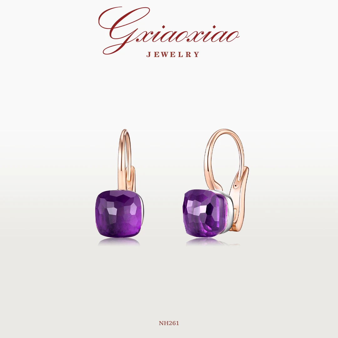 G XIAOXIAO 镀K金耳饰高级感气质轻奢小众时尚百搭方糖耳环 NH261