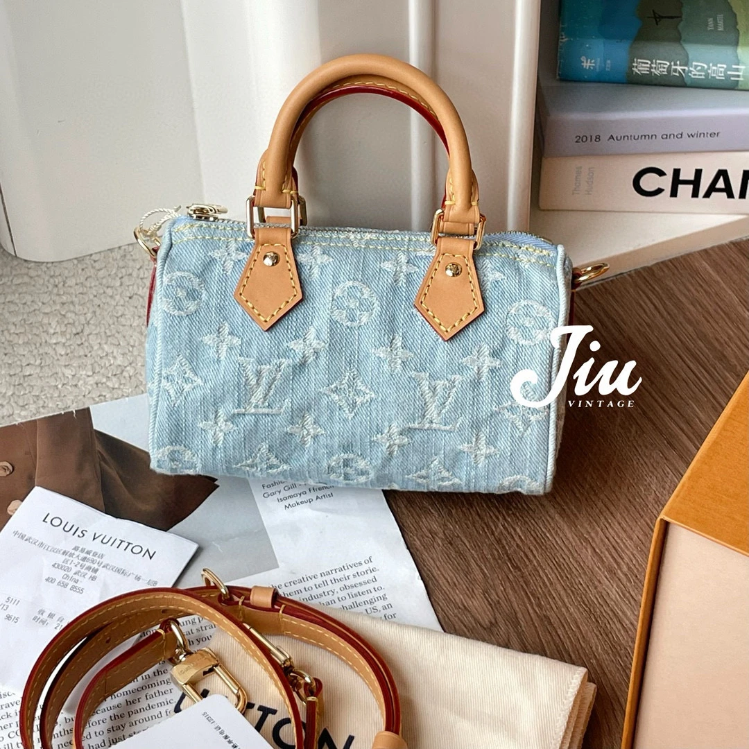全新未使用 LouisVuitton/路易威登 speedy nano牛仔全新JM7-3317