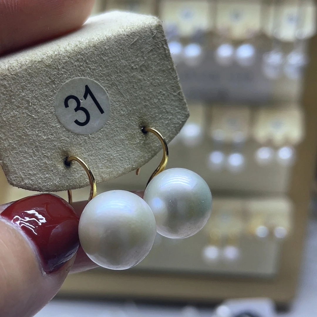 淡水珍珠耳饰银S925镶嵌