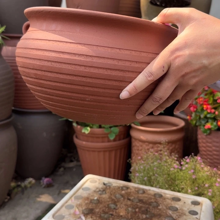 紫砂花盆口26高17宜兴紫砂