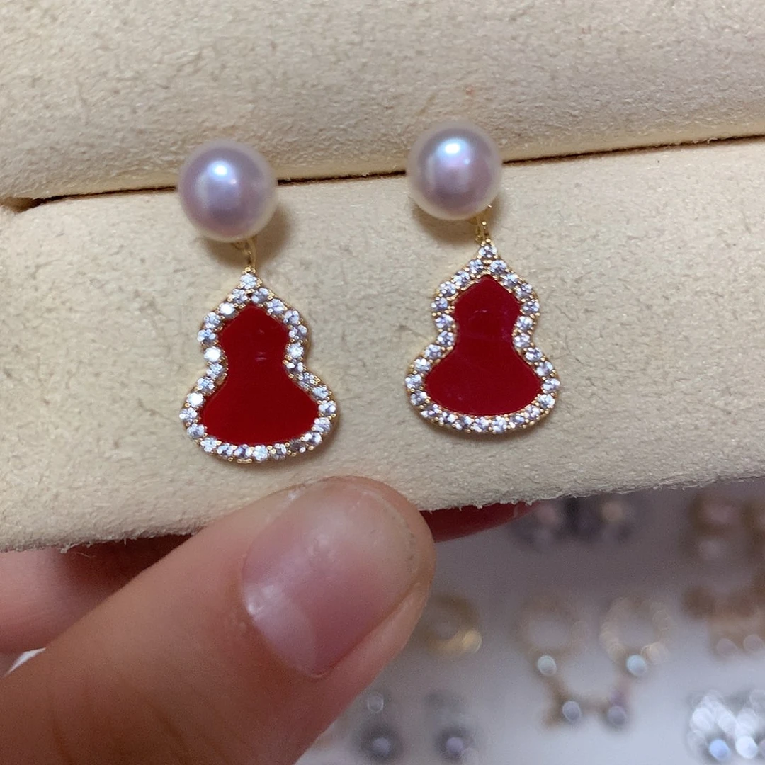 淡水珍珠耳饰合金