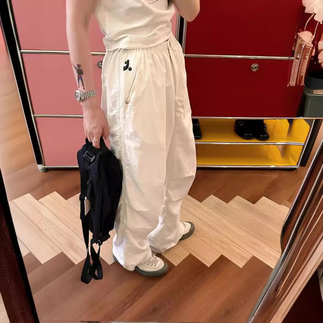 restandrecreation休闲裤美式抽绳薄款直筒宽松rr降落伞兵长裤女