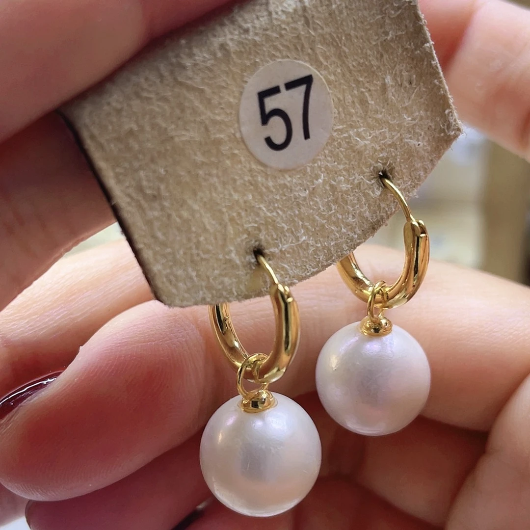 银S925镶嵌耳饰淡水珍珠