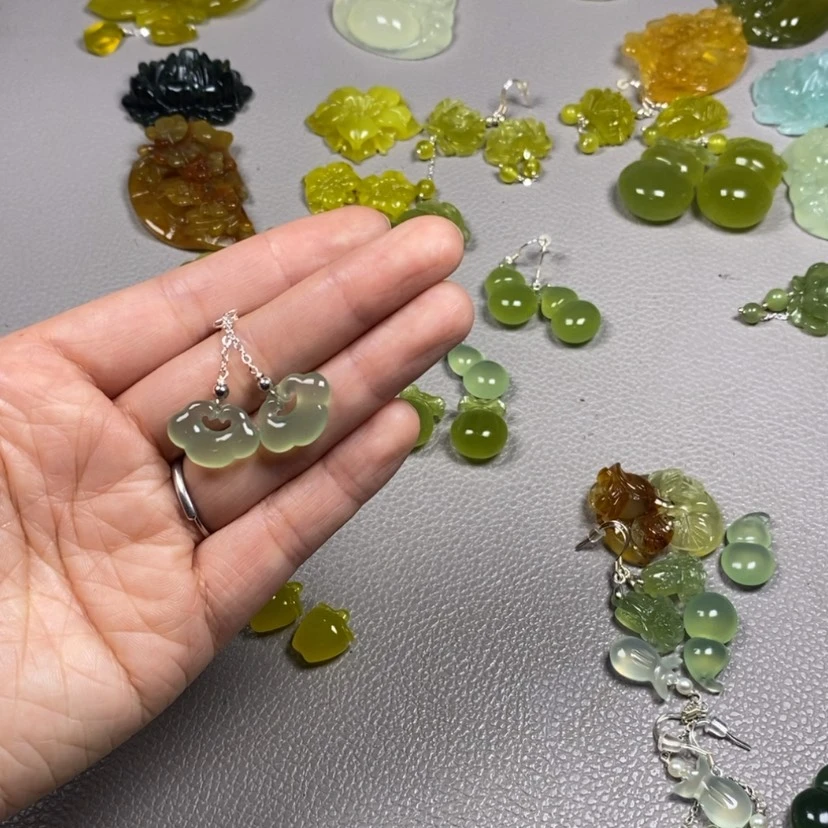 【闪购商品】未镶嵌蛇纹石玉挂件耳饰耳环项链