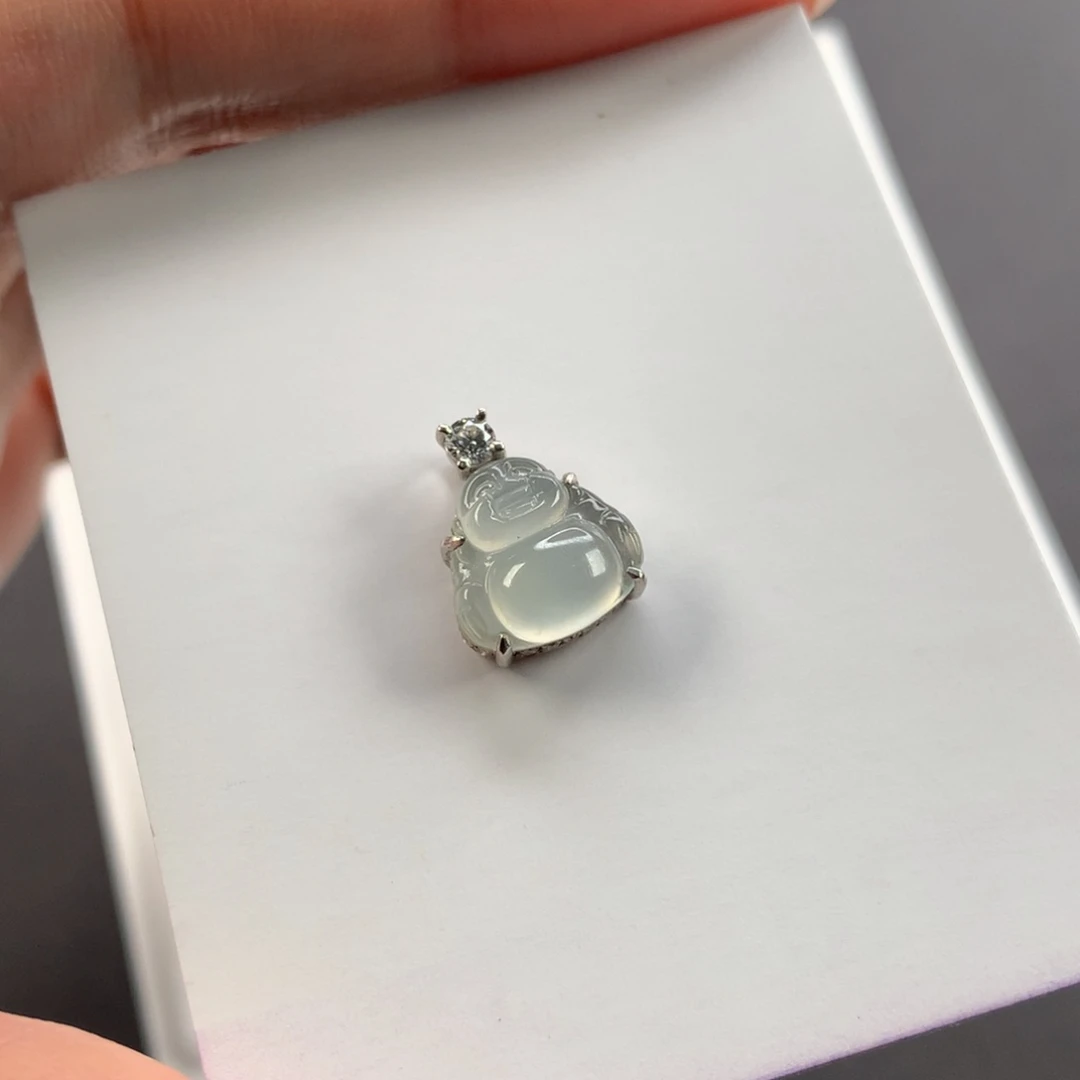 颈饰银S925镶嵌翡翠Y**o佛公