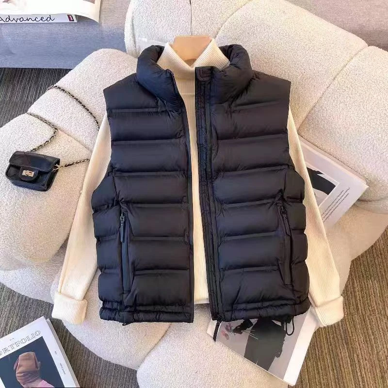 韩系立领羽绒棉服马甲女款2025新款爆款洋气时尚百搭排骨马夹外穿