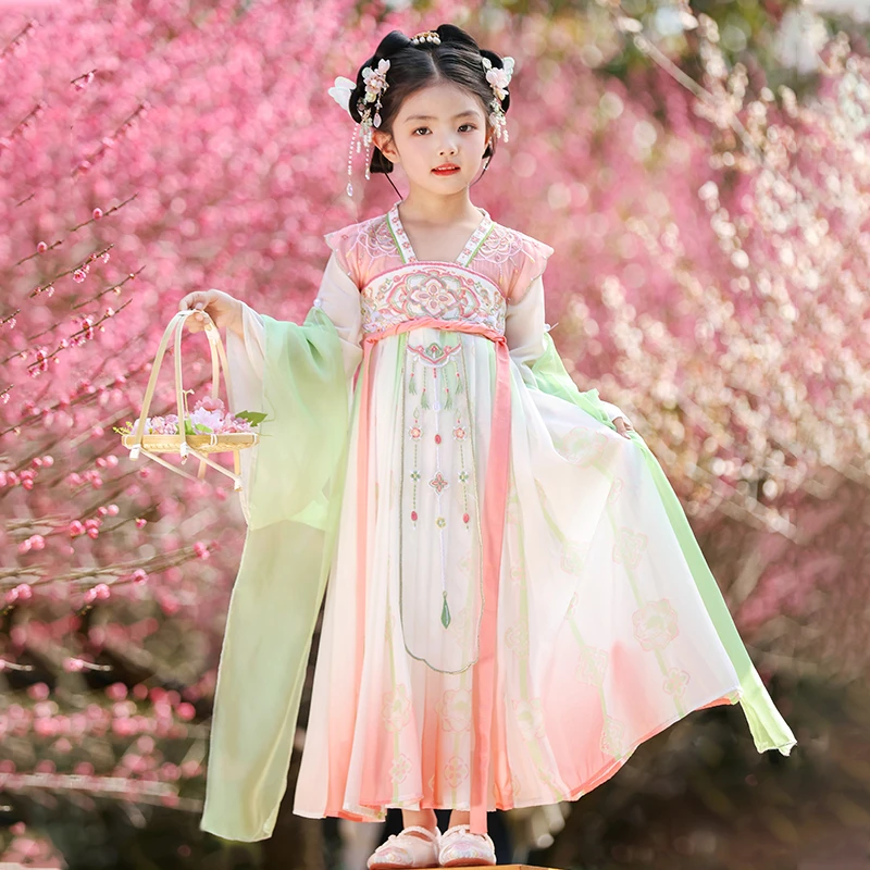 女童汉服2025新款春秋款儿童古装超仙国风唐装襦裙古风公主裙秋季