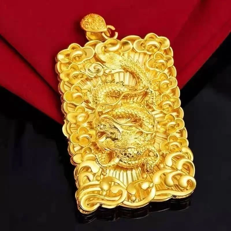 合金吊坠 龙牌方形镂空吊坠合金新工艺保色