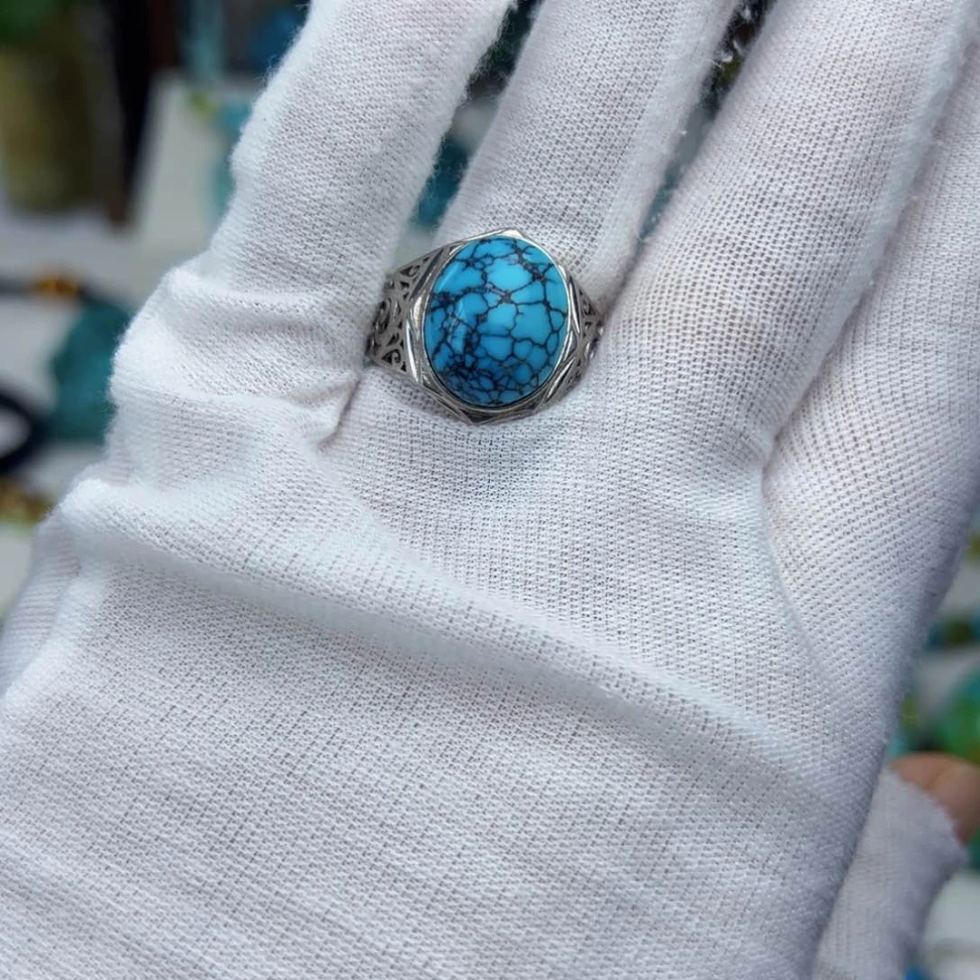 银S925镶嵌绿松石珠宝奇石