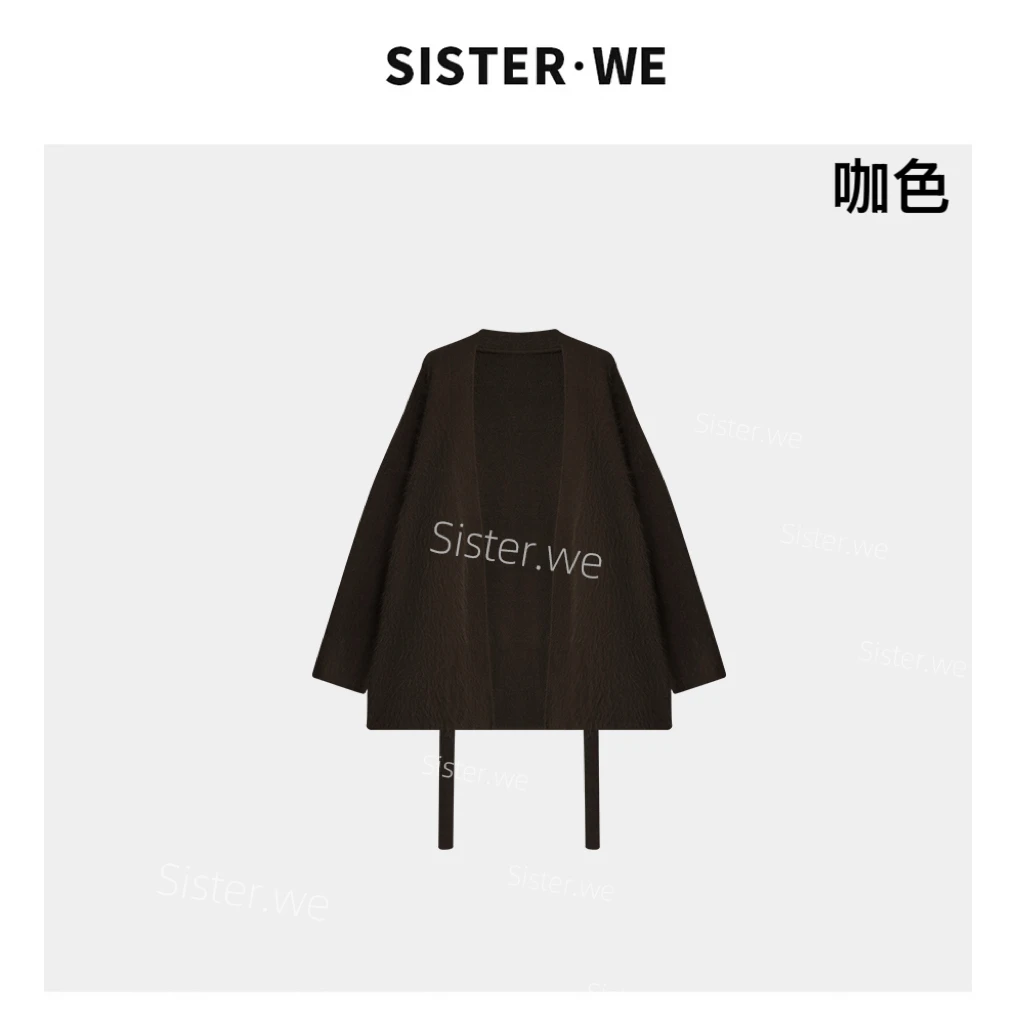 【no退no换】薇姐【野忘】Sister·We极简V领设计针织开衫 带腰带 6060