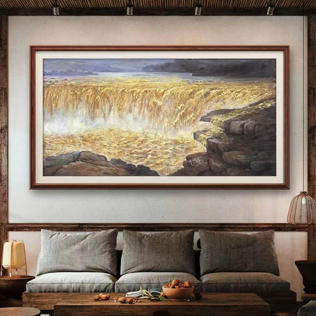 【张俊龙】黄河原创油画艺术办公室会议室客厅背景装饰画