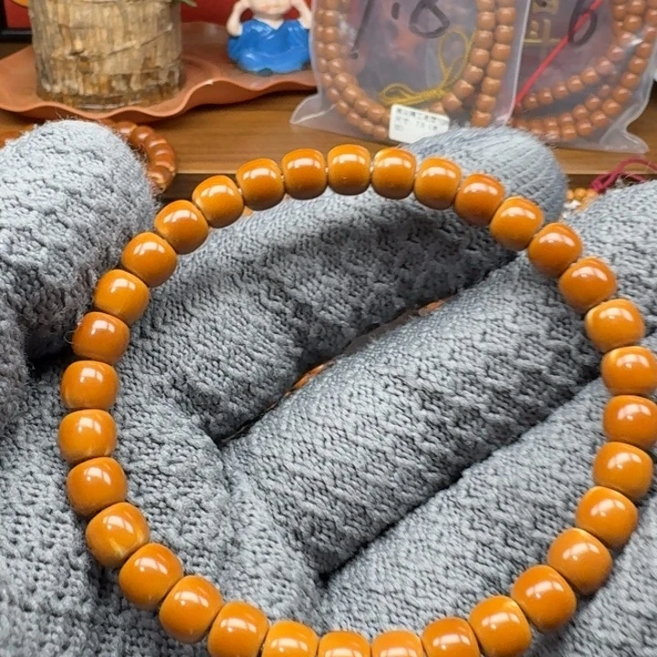 手串/手链橄榄核6.8老挝核尖单圈漏三花白