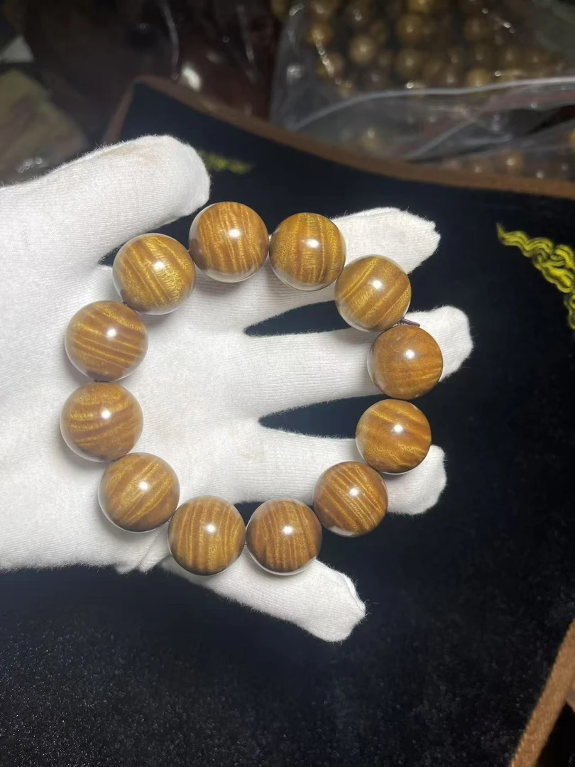 非金属木质手链 手串20mm爆满水波纹文玩佛珠