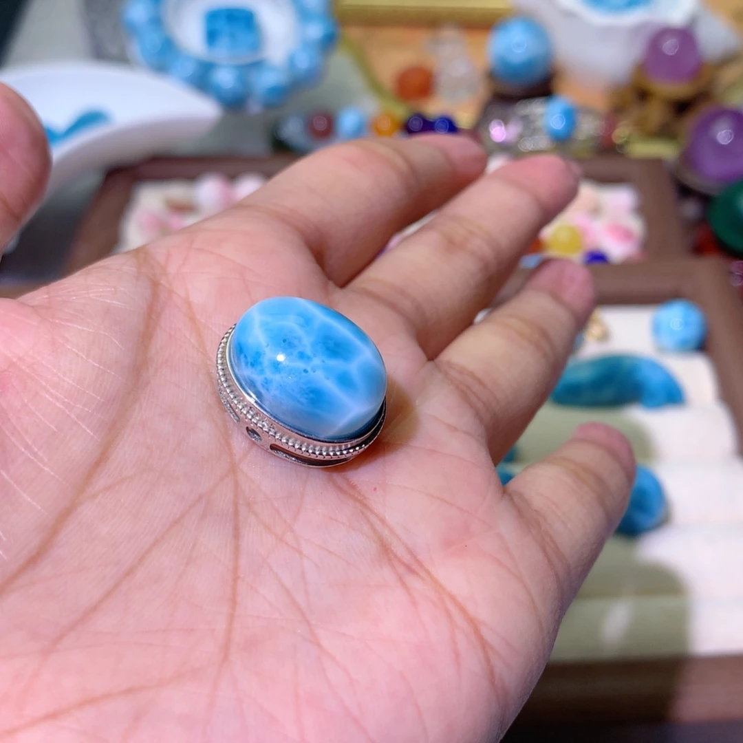 针钠钙石银S925镶嵌手饰