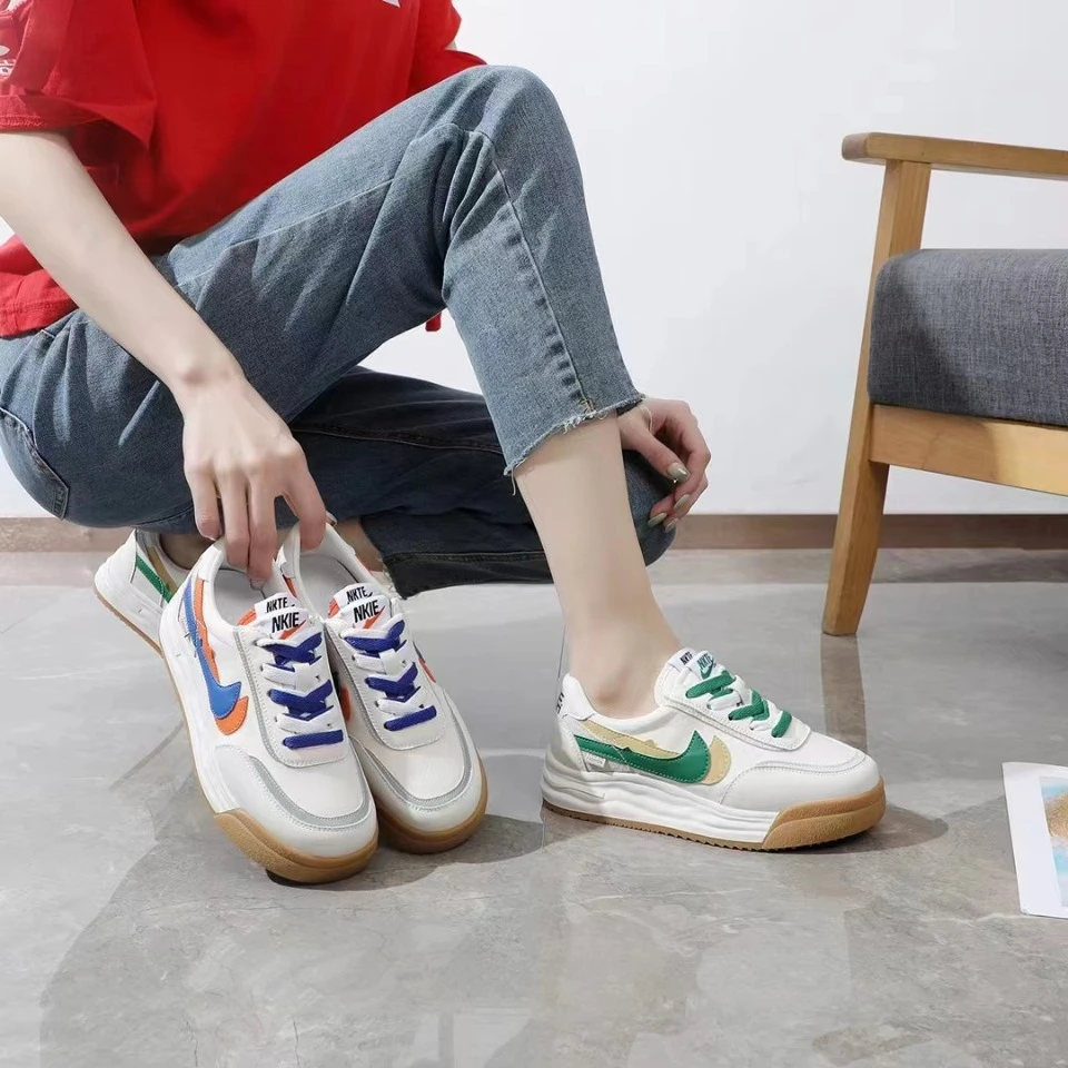 TALIA/特丽雅休闲女鞋时尚百搭夏季系带拼色休闲板鞋99027022W