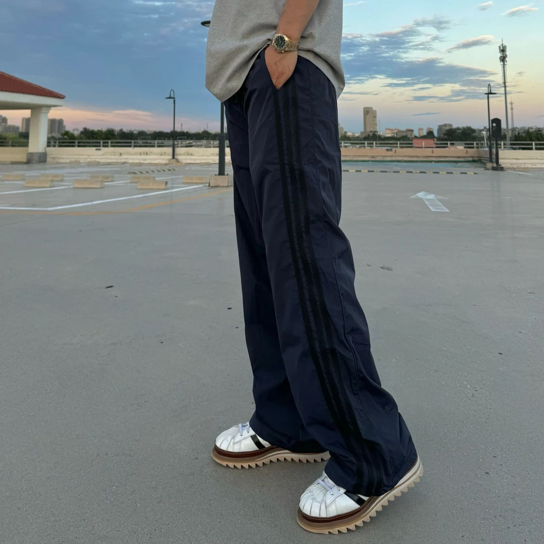 宽松【蓝色织带休闲裤】男女同款D23098