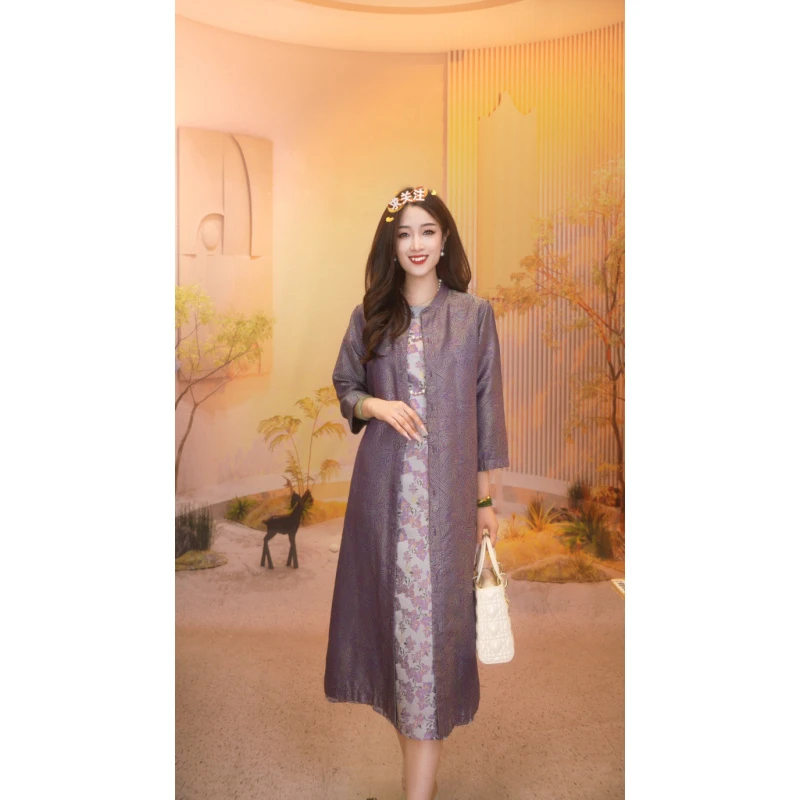 拂紫绵2025新款双面双穿风衣女装中长款外套6687小宇