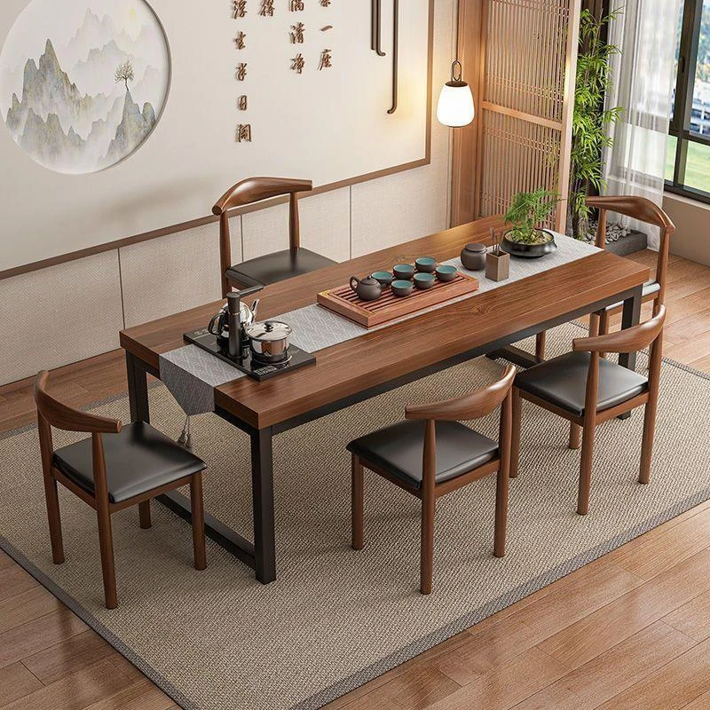 茶桌椅组合一桌五椅茶台泡茶桌简约办公室茶几新中式阳台大板茶桌