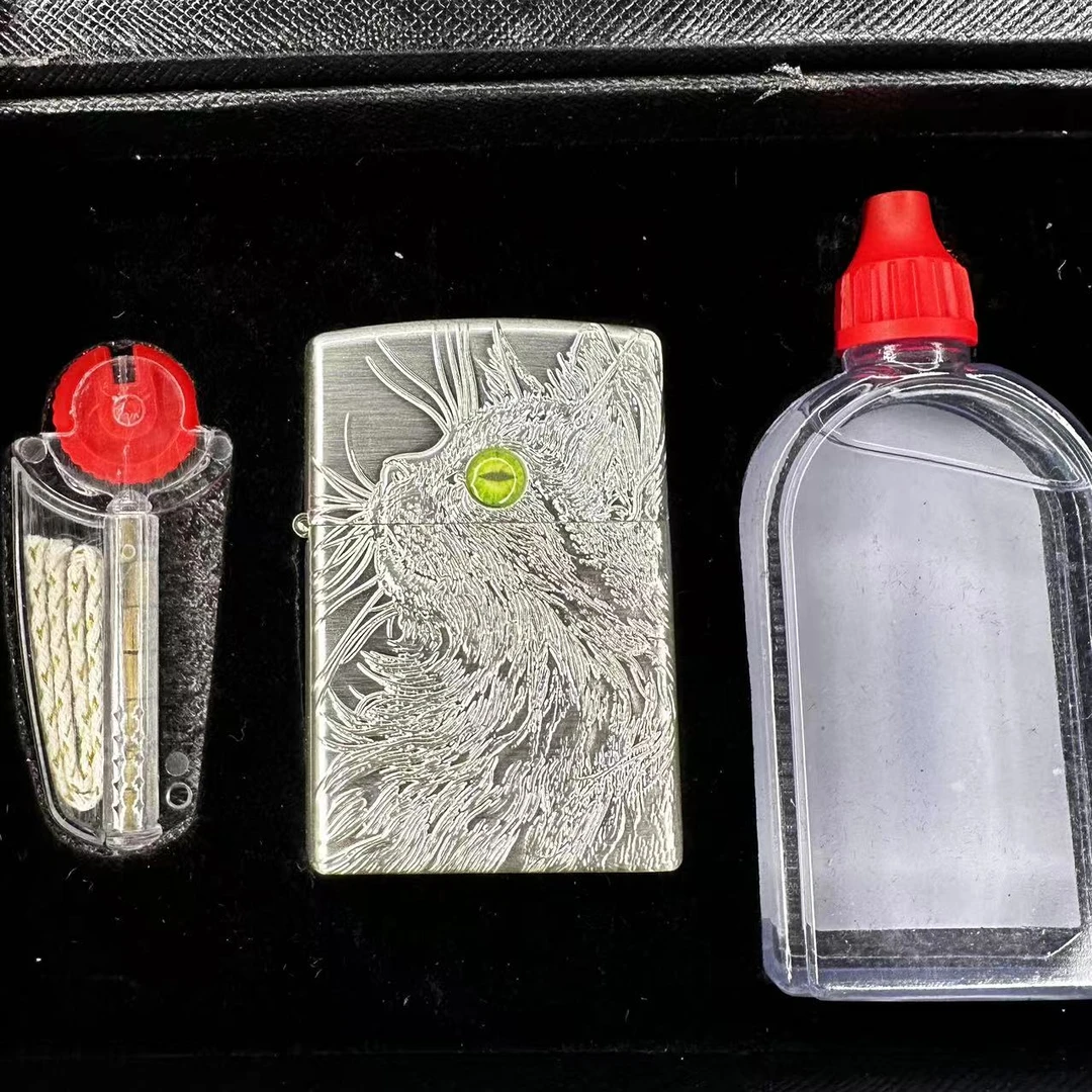 夜光仰望星空的猫打火机银色猫三件套（需自行加油）