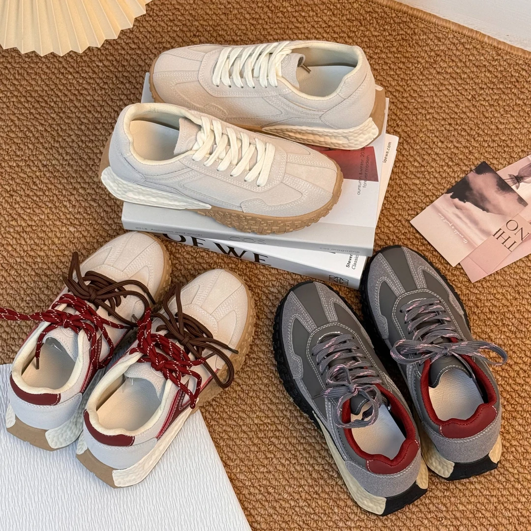 【增高7CM】厚底德训鞋女2025春季新款小众百搭时尚休闲运动板鞋潮