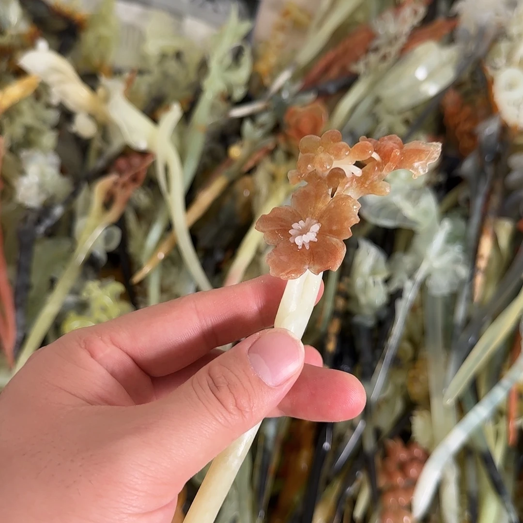 岩***未镶嵌蛇纹石玉发饰