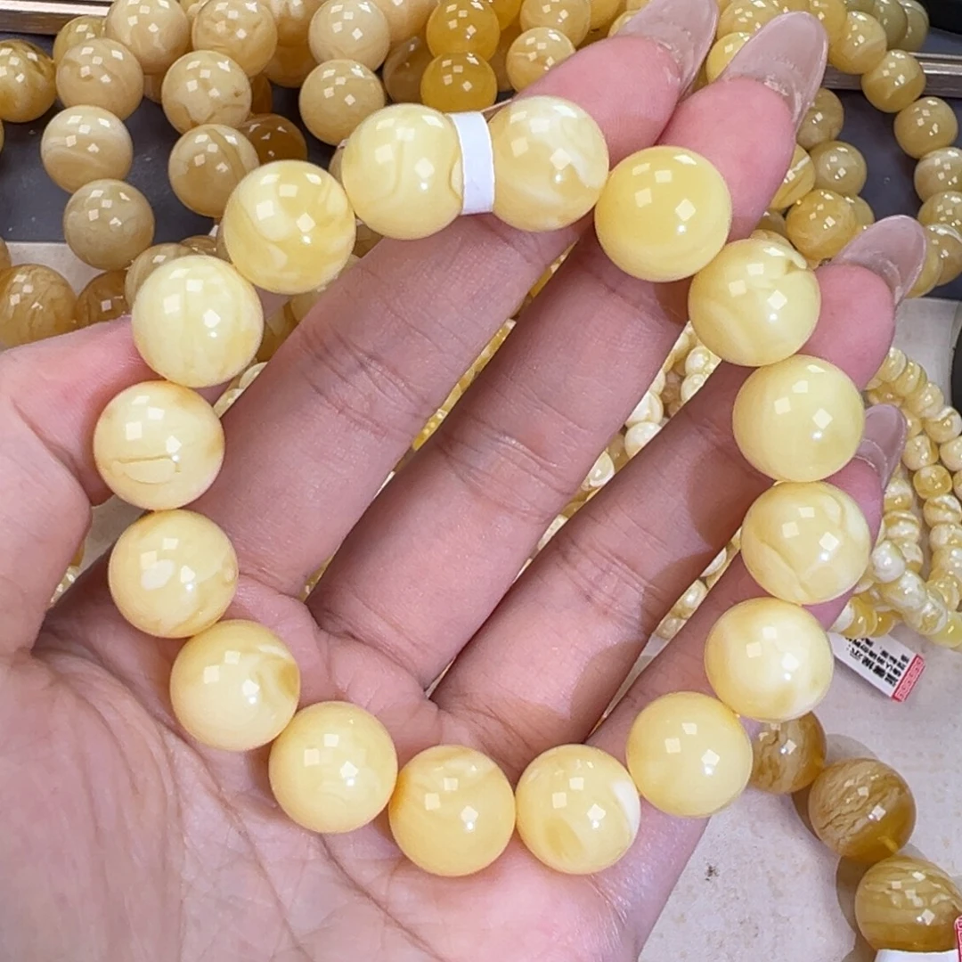 琥珀未镶嵌手链21.2白蜡
