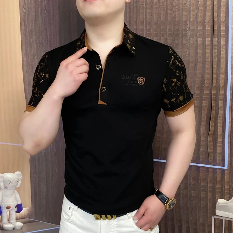 《黑金画师》夏季Polo衫商务修身帅气男士潮流百搭网红高品质翻领-W